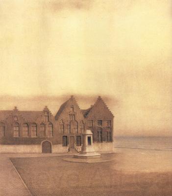 Fernand Khnopff The Abandoned Town (mk19) Norge oil painting art